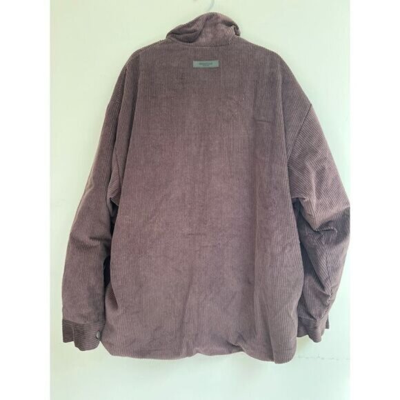 Fear of God Essentials Corduroy Shirt Jacket Men's Plum M Brown Full Zip Cotton - Picture 5 of 10